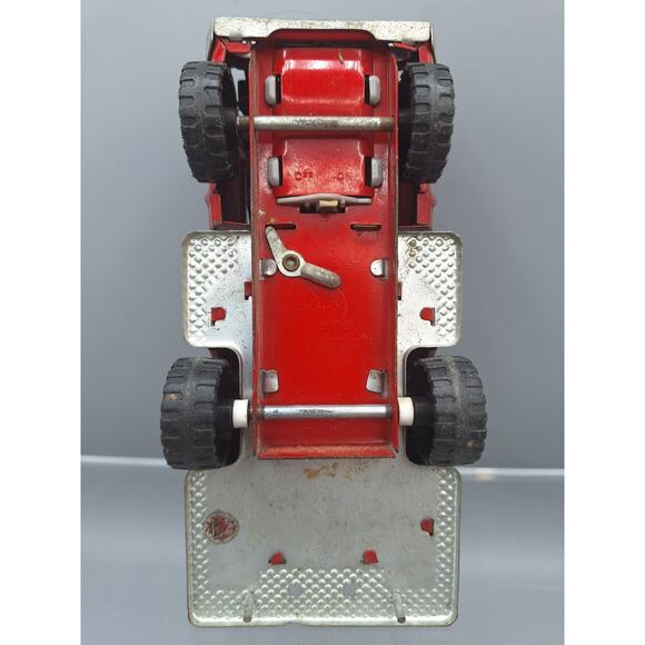 Vintage 1960 Vintage 1960\'s Marx Red Pressed Steel Fire Truck 4\